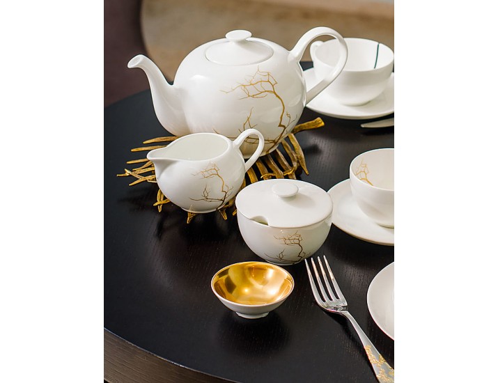 Чайный сервиз на 6 персон 21 предмет Dibbern Золотой лес