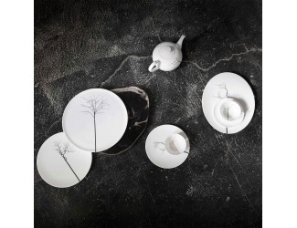 Чашка чайно-кофейная с блюдцем Dibbern Чёрный лес Белый декор 250мл