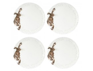 Набор из 4 тарелок обеденных Royal Worchester Забавная фауна Заяц 27 см