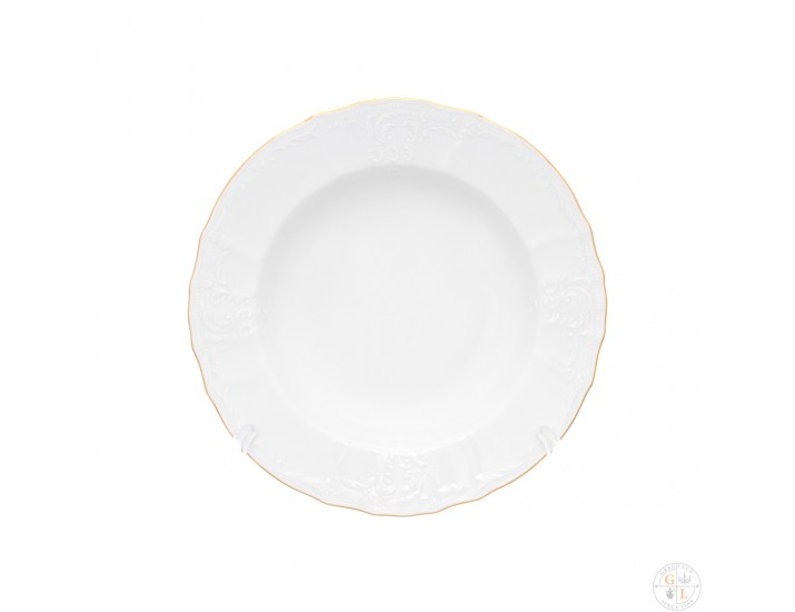 Набор тарелок суповых 6шт 23см Bernadotte Белый узор золото