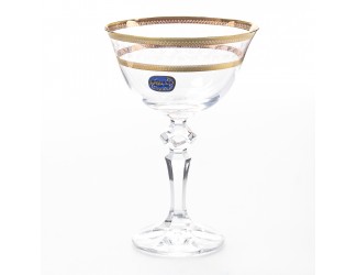 Набор бокалов для мартини Crystalex Bohemia Кристина Золотой Лист V-D 180 мл(6 шт)
