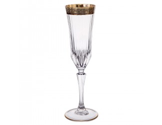 Набор фужеров для шампанского 180 мл Adagio Lilit Golden Black Decor Astra Gold (6 шт)