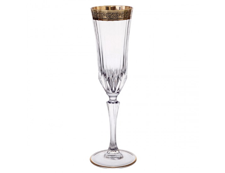 Набор фужеров для шампанского 180 мл  Adagio Lilit Golden Black Decor Astra Gold (6 шт)