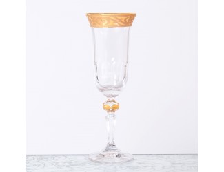 Набор фужеров Кристина для шампанского Bohemia Gold Махарадже 150мл(6 шт)