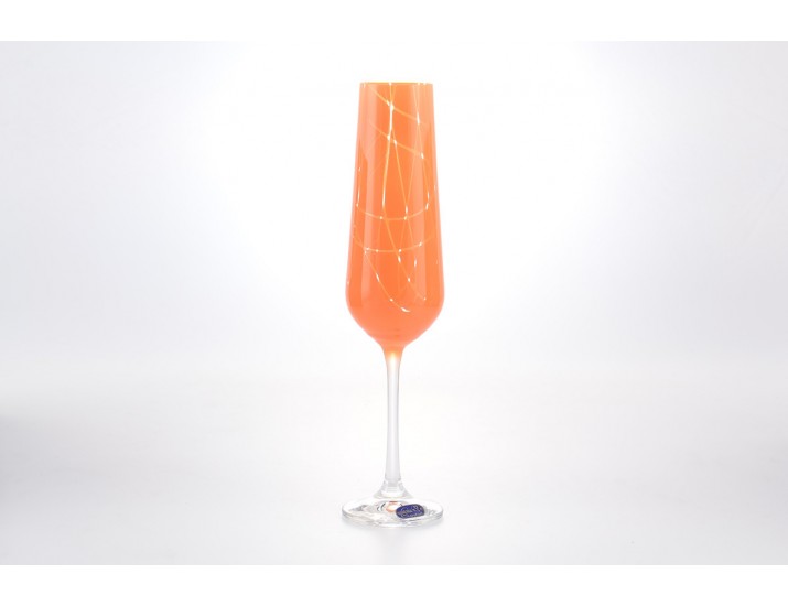 Набор фужеров для шампанского Crystalex Bohemia Sandra 200 мл (6 шт) красный