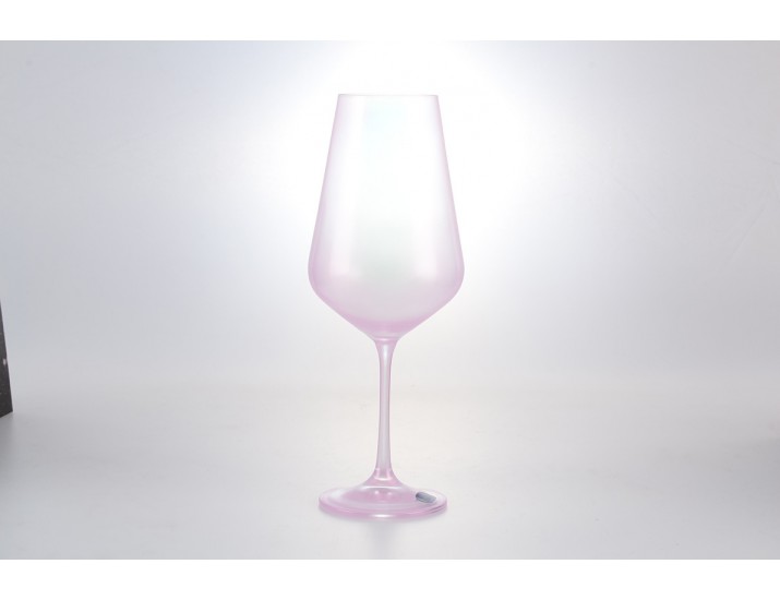 Набор бокалов для вина Crystalex Bohemia Sandra 550 мл (6 шт) матовый розовый