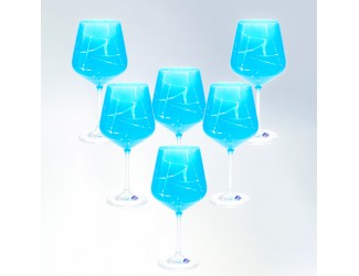 Набор бокалов для вина Crystalex Bohemia Sandra 570 мл (6 шт) голубой