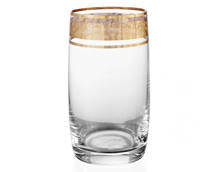 Набор стаканов для воды Bohemia Клаудия Идеал Золото 380мл (6 шт)