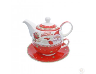 Набор Christmas time 3 предмета (заварочный чайник + чашка + блюдце) Royal Classics Sweet Christmas