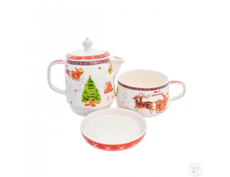 Заварочный чайник с кружкой Christmas time Royal Classics Олень