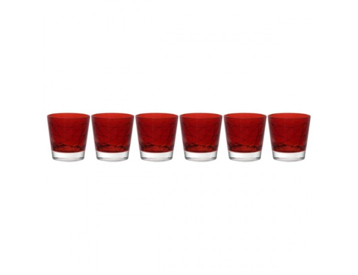  Набор стаканов для воды ViDiVi Доломити 290мл 6шт красный