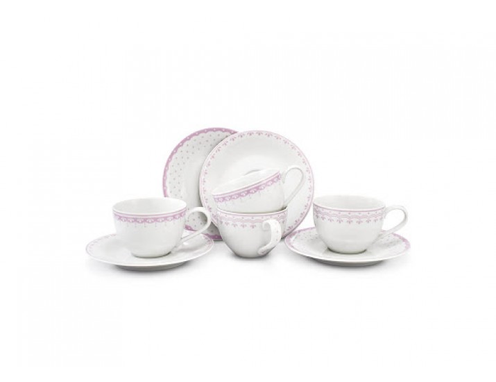 Набор чайных пар на 4 персоны 8 предметов Leander Hyggelyne розовый 71150425-327А