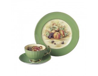 Чайный набор на 1 персону 3 предмета зелёный Orchard Gold Oban Green