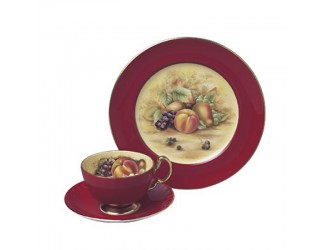 Чайный набор на 1 персону 3 предмета красный Orchard Gold Oban Red