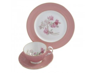 Чайный набор на 1 персону 3 предмета розовый Aynsley Eros Oban Pink