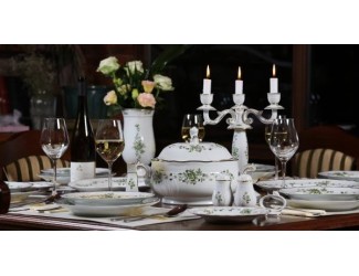 Фруктовница на ножке Hollohaza Erika декор 1945 Фруктовница на ножке Hollohaza Erika декор 1945