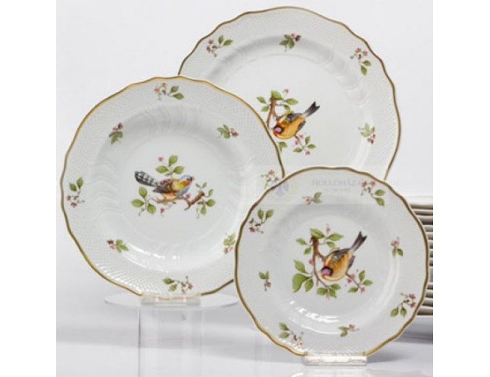Набор тарелок десертных 6шт 19см Hollohaza Birds декор 1932 ручная роспись