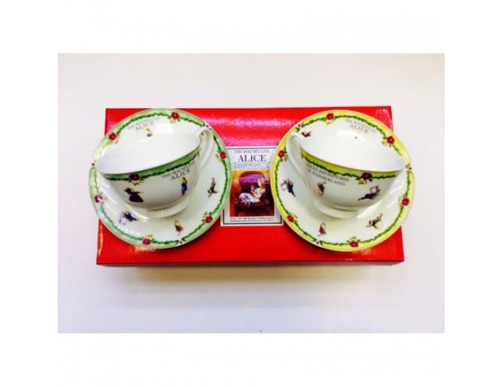 Набор чайных пар на 2 персоны 4 предмета 250мл Japonica Alice(Алиса) зелёная/желтая 20844B