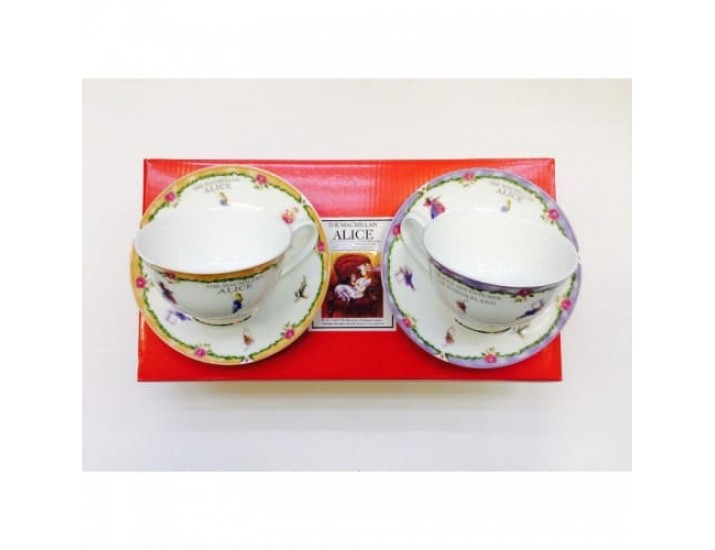 Набор чайных пар на 2 персоны 4 предмета 250мл Japonica Alice(Алиса) оранжевая/фиолетовая 20844C