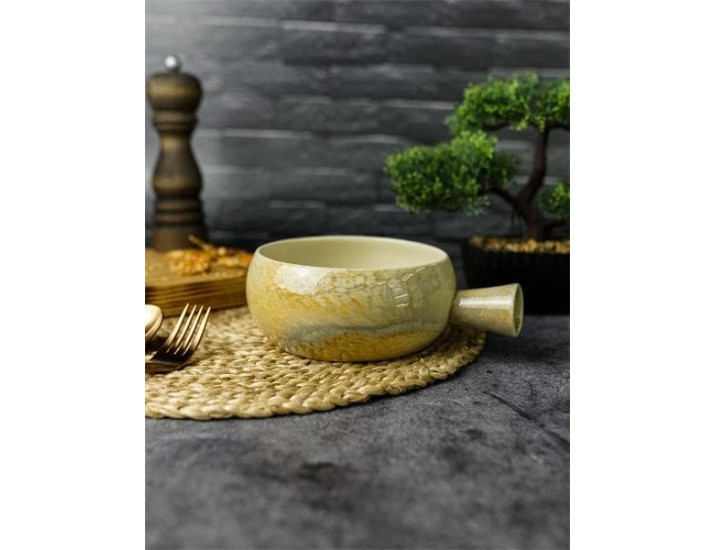 Салатник с ручкой 14/18см h 6,3 Porland Stoneware Pearl