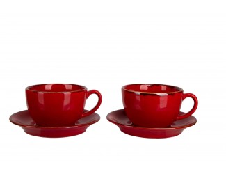 Набор чайных пар на 2 персоны 4 предмета 340мл Porland Seasons Red красный