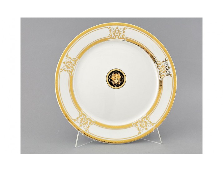 Блюдо круглое мелкое 30см Leander Сабина Золотая лента (Версаче) декор A126 02111333-A126