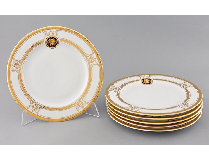 Набор тарелок мелких 6шт 25см Leander Сабина Золотая лента (Версаче) декор A126