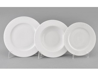 Набор тарелок 18 предметов Leander Сабина Белая сетка