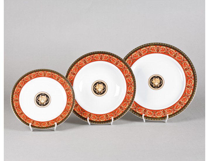 Набор тарелок 18 предметов Leander Сабина Красна лента (Версаче) декор B979