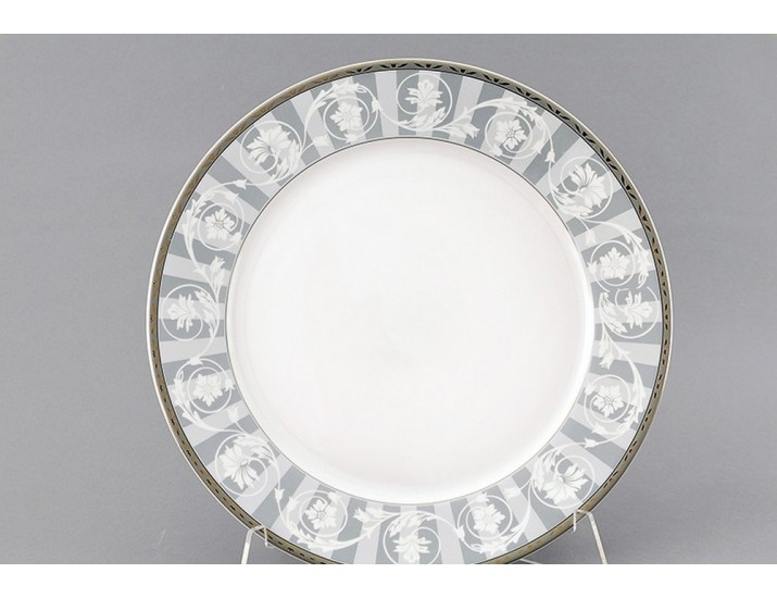 Набор тарелок глубоких 6шт 22, 5 см Leander Сабина Серый орнамент декор 1013