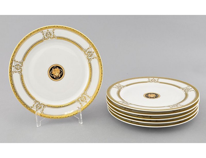 Набор тарелок десертных 6шт 19см Leander Сабина Золотая лента (Версаче) декор A126
