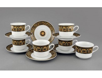 Набор чайных пар на 6 персон 12 предметов 0,20л Leander Сабина Версаче декор 172B