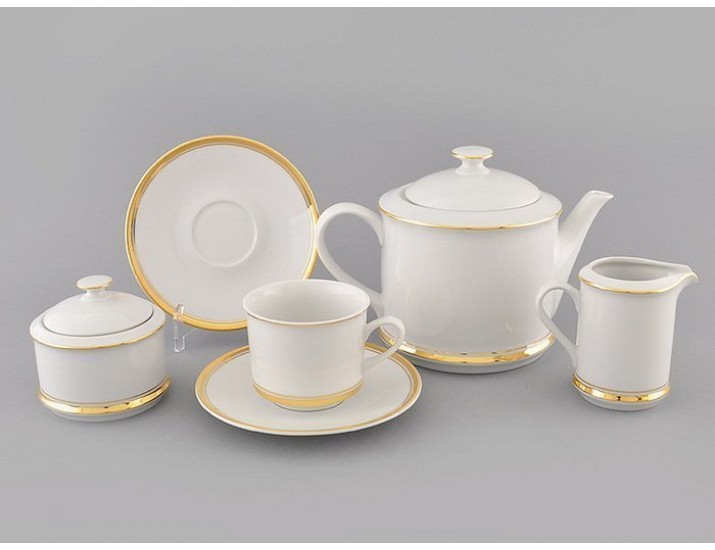 Сервиз чайный 15 предметов 6 персон Leander Сабина Отводка золото декор 0511 02160725-0511