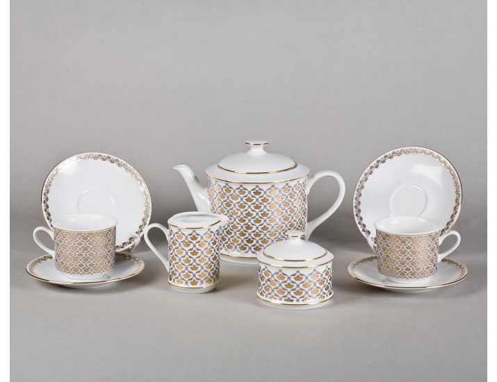 Сервиз чайный 15 предметов 6 персон Leander Сабина Восточное плетение декор 2328 02160725-2328