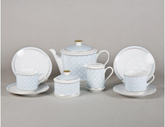 Сервиз чайный 15 предметов 6 персон Leander Сабина Синее плетение 02160725-243B