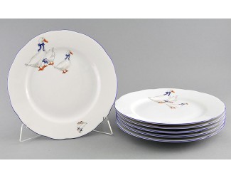 Набор тарелок мелких 6шт 25см Leander Мэри-Энн Гуси декор 0807