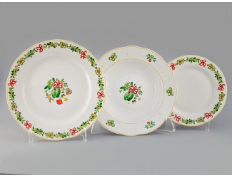 Набор тарелок 18 предметов Leander Мэри-Энн Шишки Новогодняя коллекция 03160119-2571