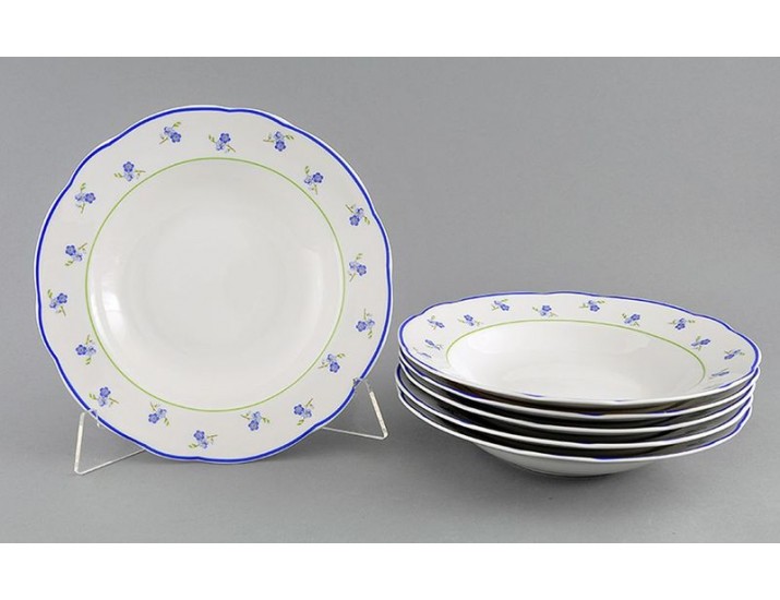 Набор тарелок глубоких 6шт 23см Leander Мэри-Энн Синие цветы декор 0887