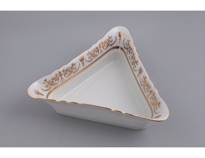 Салатник треугольный 21см Leander Соната Золотой орнамент декор 1373 