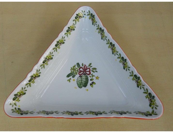 Салатник треугольный 25 см Leander Мэри-Энн, Шишки Новогодняя коллекция