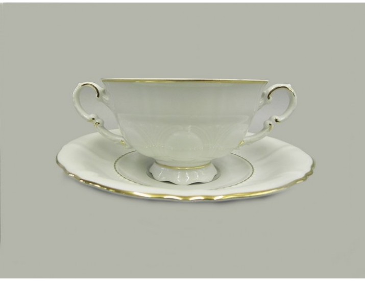 Чаша для супа на подставке 350мл Leander Соната Отводка золото декор 1139