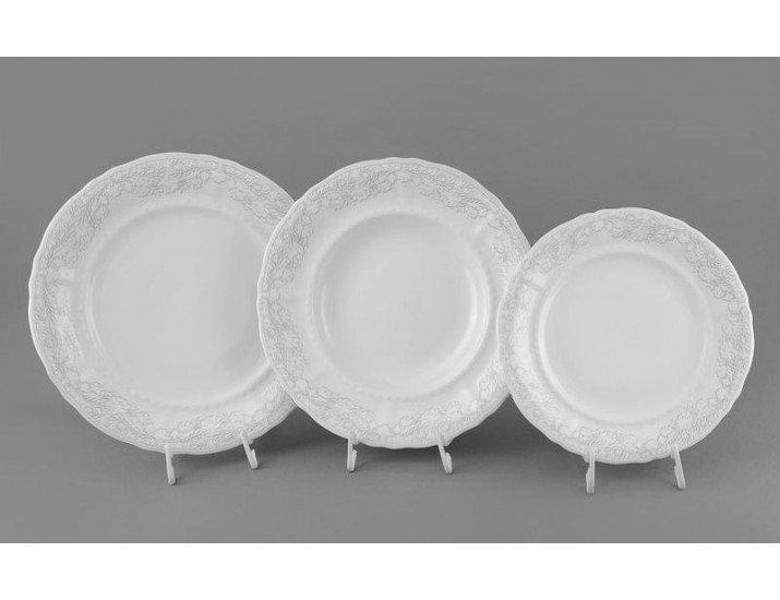 Набор тарелок 18 предметов Leander Соната Серый узор 07160119-3002