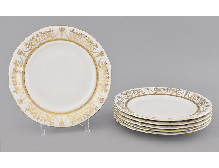 Набор тарелок десертных 6шт 19см Leander Соната Золотой орнамент декор 1373