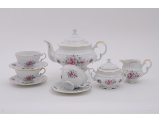 Сервиз чайный 15 предметов 6 персон Leander Соната Розовые цветы