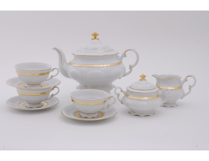 Сервиз чайный 15 предметов 6 персон Leander Соната Золотая лента декор 1239 07160725-1239