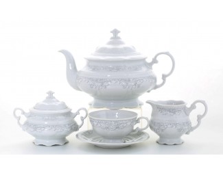 Сервиз чайный 15 предметов 6 персон Leander Соната серый узор 07160725-3002