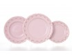 Набор тарелок 18 предметов Leander Соната Мелкие цветы декор 0158 розовый фарфор 07260119-0158