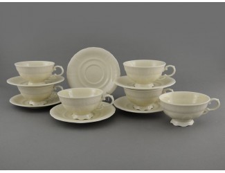 Набор чайных пар на 6 персон 12 предметов 200мл Leander Соната Белый узор 07560425-3001