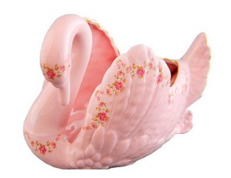 Конфетница-лебедь Leander Соната , розовый фарфор мелкие цветы декор 0158 20218426-0158