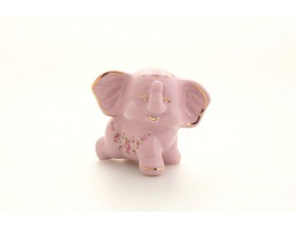 Фигурка Слон Бимбо Leander декор 0158 Мелкие цветы розовый фарфор 21218516-0158